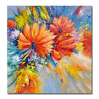 Ölgemälde handgemachte handgemalte Wandkunst modernes Handwerk Malereiblaue abstrakte Blume Hauptdekoration Dekor gerollte Leinwand kein Rahmen ungedehnt Lightinthebox