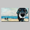 Ölgemälde handgemachte handgemalte Wandkunst Pop-Art moderne Tier Hund Strand Wohnkultur Dekor gestreckten Rahmen bereit zu hängen Lightinthebox