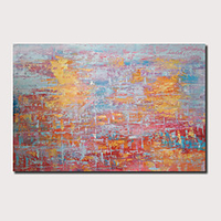 Ölgemälde handgemalt - abstrakte Landschaft zeitgenössische moderne gestreckte Leinwand Lightinthebox