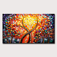 Ölgemälde handgemalte abstrakte florale / botanische klassische moderne gerollte Leinwand ohne Rahmen gerollt Lightinthebox