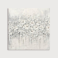 Ölgemälde handgemalte abstrakte florale / botanische moderne gestreckte Leinwand mit gestrecktem Rahmen Lightinthebox