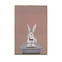 Ölgemälde handgemalte handgemalte Wandkunst Tier Kaninchen Kinderzimmer Dekoration Dekor gerollte Leinwand kein Rahmen ungedehnt Lightinthebox