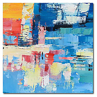 Ölgemälde handgemaltes Wandbild moderne Messermalerei blau Meerblick Wohnkultur dcor gerollte Leinwand rahmenlos ungedehnt Lightinthebox