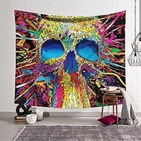 Ölgemälde Stil Wandteppich Kunst Dekor Decke Vorhang hängen zu Hause Schlafzimmer Wohnzimmer Dekoration Polyester Schädel bunt Lightinthebox