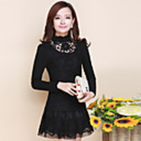 Mailljor Frauen eleganter Slim Fit Strick Shirt (schwarz)