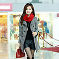 Mailljor Frauen eleganter Slim Fit Sweed Coat (Schwarz)