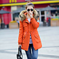 Mailljor Frauen Stilvolle Slim Fit dicken Mantel (Orange)