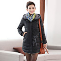 Mailljor Frauen Voguish Slim Fit dicken Mantel (Schwarz)