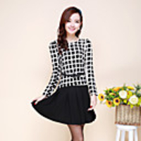 Mailljor Männer Slim Fit Runde Kragen Kleid (Schwarz)