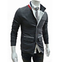 Mainiya Einbau Lässige Ständer lange Hülsen-Jacke (Grau)