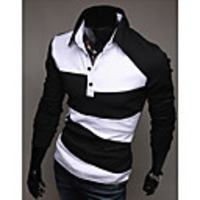 Mainiya Lässige British Style Long Sleeve Kontrast Farbe Zt8913 T-Shirt (Screen Color)