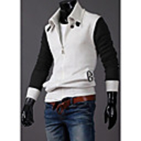 Mainiya Lässige Mode mit V-Ausschnitt Pullover (weiß)