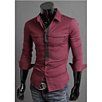 Mainiya Lässige zwei Taschen Langarm-Shirt (rot)