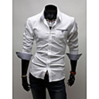 Mainiya Mode: Ausgestattet mit V-Ausschnitt Langarm-Shirt (weiß)