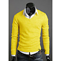 Mainiya Pullover mit V-Ausschnitt Velvet (Gelb)