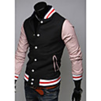 Mainiya Ständer Langarm-Kontrast-Farben-Jacke (schwarz)