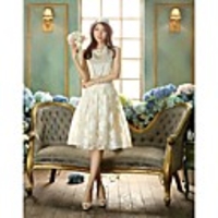 Maipinku Frauen Ausschnitt Blumendruck Organza-Rock