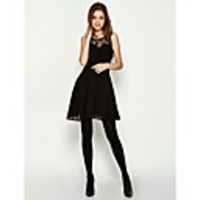 Maipinku Frauen Round Neck A-Line Chiffon ärmelloses Kleid