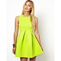 Maipinku Frauen Round Neck A-Line Mantel Ärmelloses Kleid