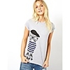Maipinku Frauen Round Neck Cartoon-Muster Baumwolle Casual T-Shirt