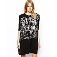 Maipinku Frauen Rundhals Baumwolle Halbarm Kleid