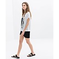 Maipinku Frauen Rundhals Blumendruck-Baumwoll-T-Shirt