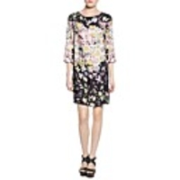 Maipinku Frauen Rundhals-Blumendruck Chiffon-Kleid