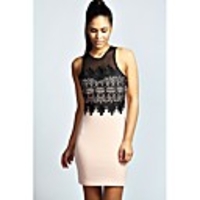 Maipinku Frauen Rundhals-Blumendruck Chiffon ärmelloses Kleid