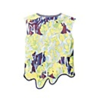 Maipinku Frauen Rundhals Blumendruck-T-Shirt