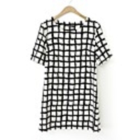 Maipinku Frauen Rundhals prüfen Casual Dress