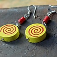 Maizi Frauen Gelb Lolipop Ohrringe