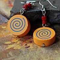 Maizi Frauen orange Lolipop Ohrringe