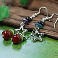 Maizi Frauen Red Star Anhänger Ohrringe jik-245