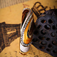 Maizi Frauen Waves Gold-Bernstein Armband jik-269