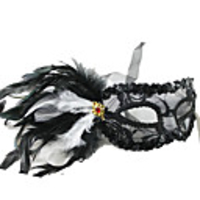 Majestic Weiß und Schwarz Feather Mardi Gras Mask