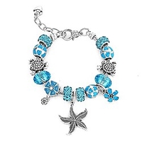 Majesto Beach Charm Armband für Frauen und Mädchen 7-8, 5 Zoll Meeresschildkröte Armband Sea Star Ocean Sommer Armbänder Sea Glass Schmuck Geschenke versilbert Lightinthebox