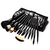Make-up Pinsel Set 12 Stück Ziegenhaar mit Ledertasche Professionelle schwarze