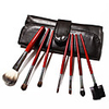 Make-up Pinsel-Set 7tlg Ziegenhaar mit wunderschönen dunkelbraune Ledertasche