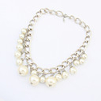 Maki-Boutique Perle Elegante silberne Halskette