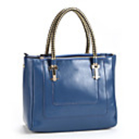 Makko Elegante Genius Leder Solid Color Einfache Tragetasche (blau)