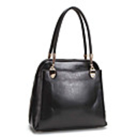 Makko Elegante Leder-Umhängetasche / Tote (Schwarz)