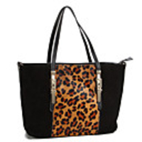 Makko Elegante Leopard-Pelz-Schultertasche / Einkaufstasche