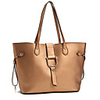 Makko Elegante Schnalle Leder Schultertasche / Tote (Almond)