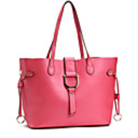 Makko Elegante Schnalle Leder Schultertasche / Tote (Fuchsia)