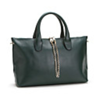 Makko Elegantes Metallkette Dekorieren Ledertasche / Tote (Grün)