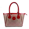 Makko Fashion Genius Leder mit Blumenmuster Splicing Elegante Tragetasche (rot)