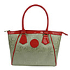 Makko Fashion Genius Leder mit Blumenmuster Splicing Elegante Tragetasche (Screen Color / Wassermelone)
