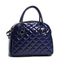 Makko Frauen Argyle-Muster-Leder Tote / Crossbody (Blau)