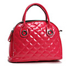 Makko Frauen Argyle-Muster-Leder Tote / Crossbody (Fuchsia)
