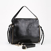 Makko Frauen Einfache Dekorative Zipper Ledertasche (schwarz)